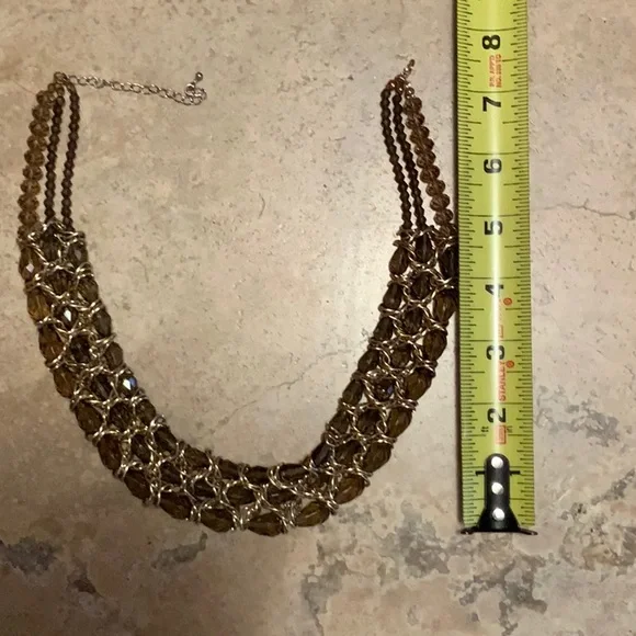 Saks 5th Avenue Brown and gold triple strand necklace - Picture 5 of 5
